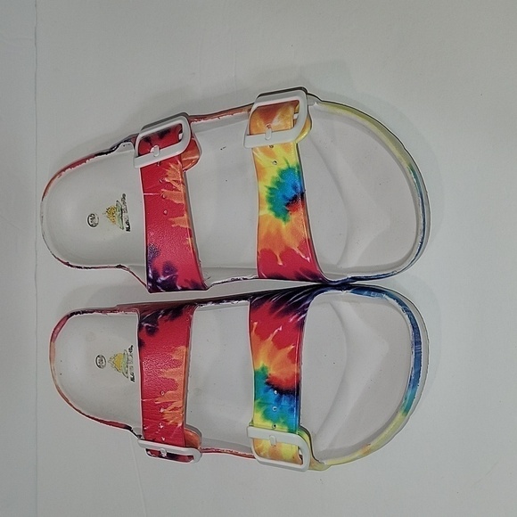 ALOHA ISLAND tie-dye double strap buckle sandals, waterproof, women's size 10 - Picture 2 of 5